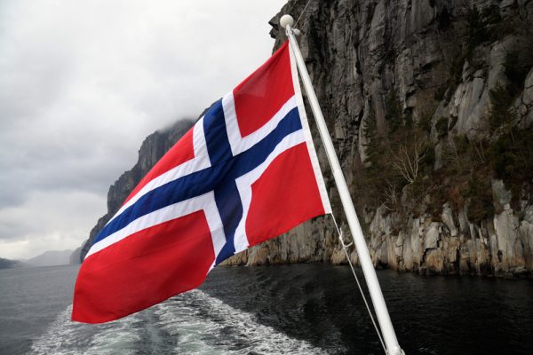 Lysefjorden i närheten av Stavanger i Norge. 2008-04-13